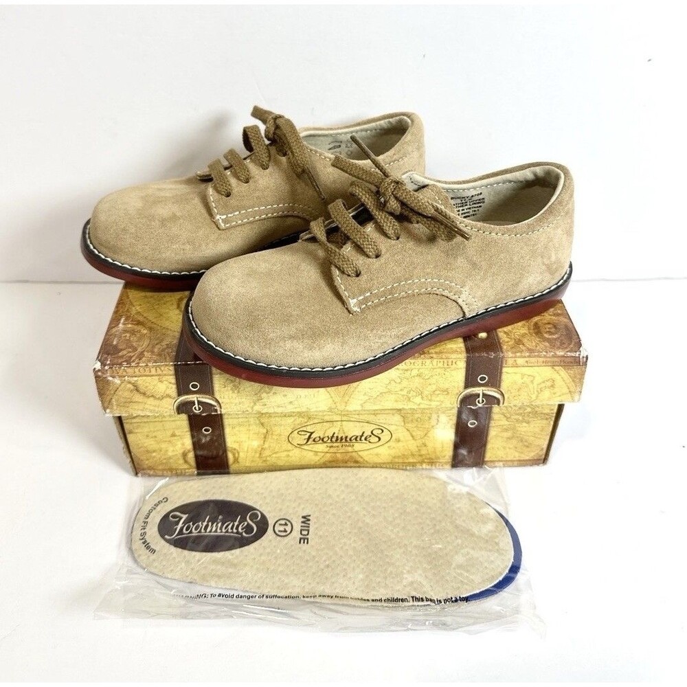 FootMates Bucky Dirty Buck Suede Oxford Shoes Boys Size 11 Medium/Wide New